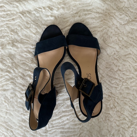 Sole Society SO Missy Ankle Wrap Blue Open-Toe Blue Heels - Picture 5 of 7